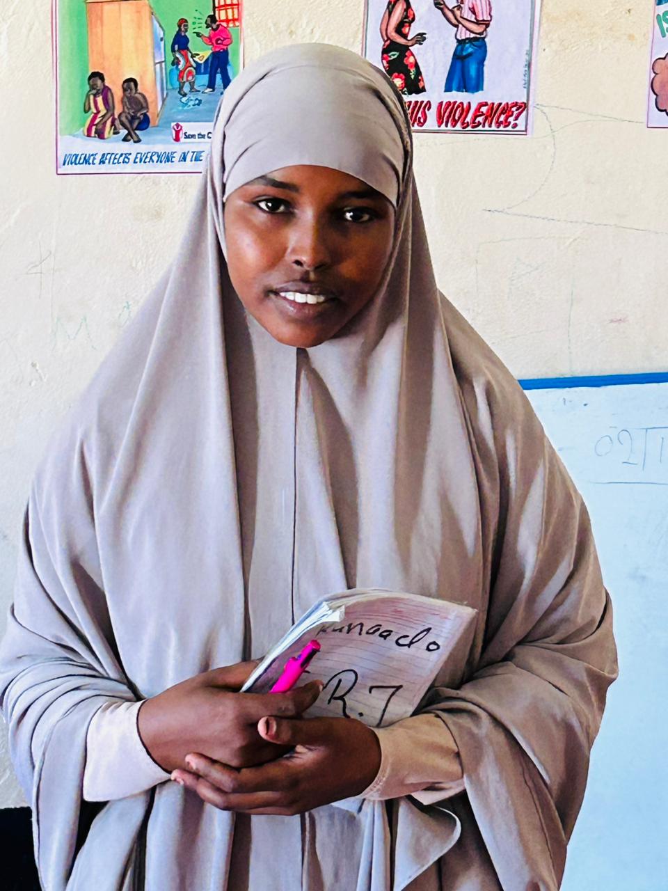 Pige i skole i Somalia