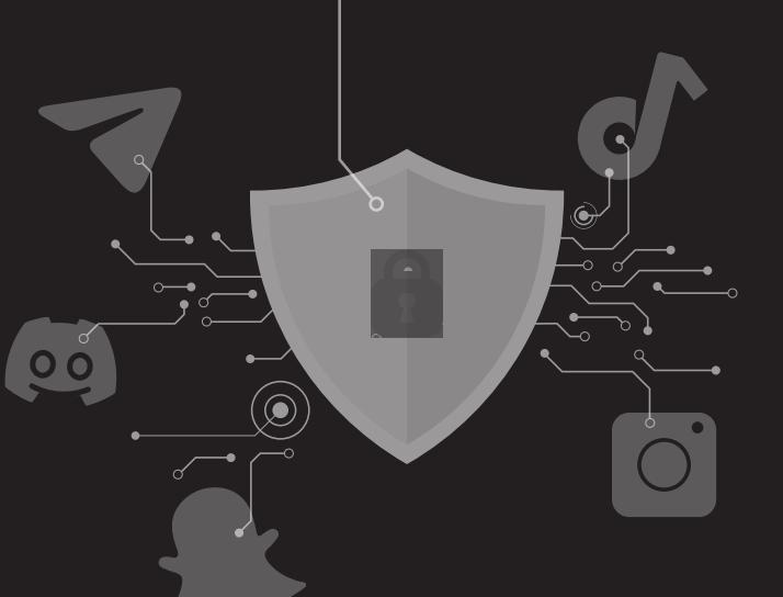 Grå figurer - illustration af Red Barnets rolle som digital vagthund