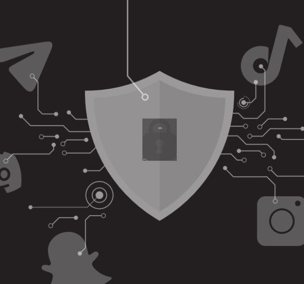 Grå figurer - illustration af Red Barnets rolle som digital vagthund